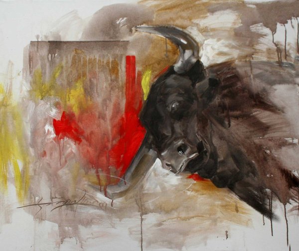 Таурус бык масляная живопись