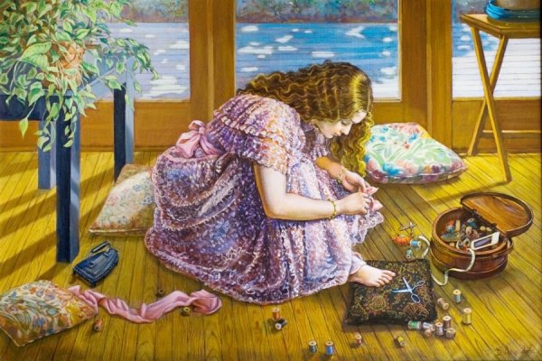 Рукоделие в картинах художников