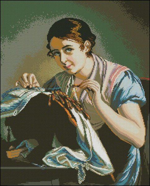 Тропинин вышивальщица