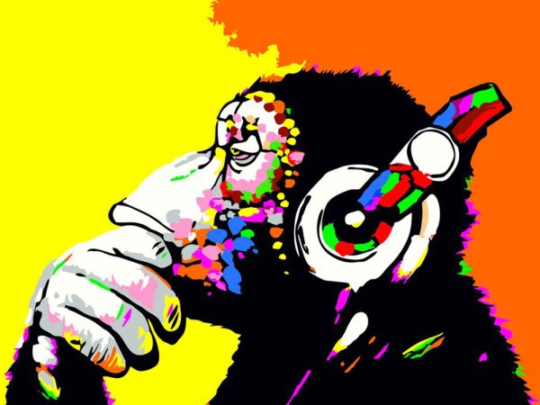 Обезьяна в стиле поп арт