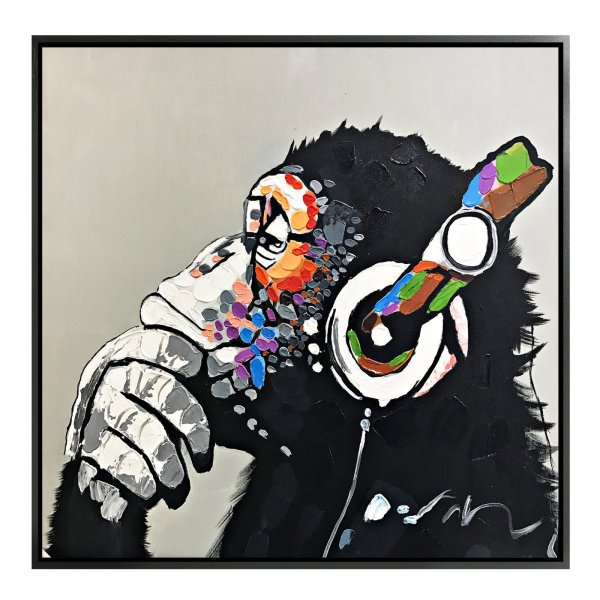 Современная картина обезьяна в наушниках