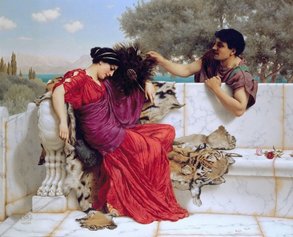 Гестия Зевс и Ганимед. Роспись краснофигурного килика