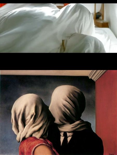 Картина поцелуй Рене Магритт