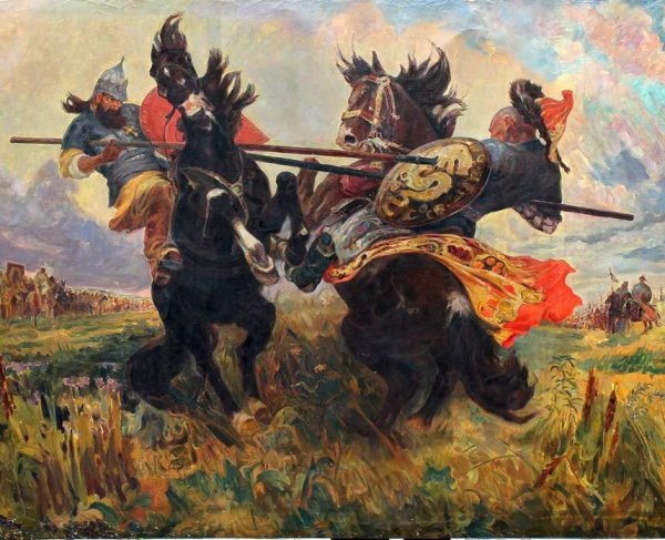 Куликовская битва поединок Пересвета с Челубеем