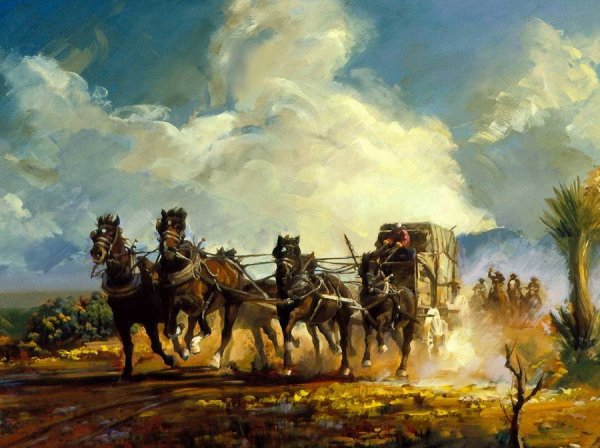 Греков тачанка. Акварель.