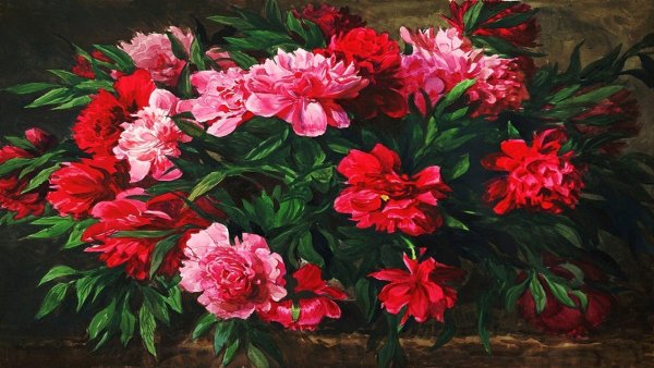 Сергей Андрияка пионы акварелью