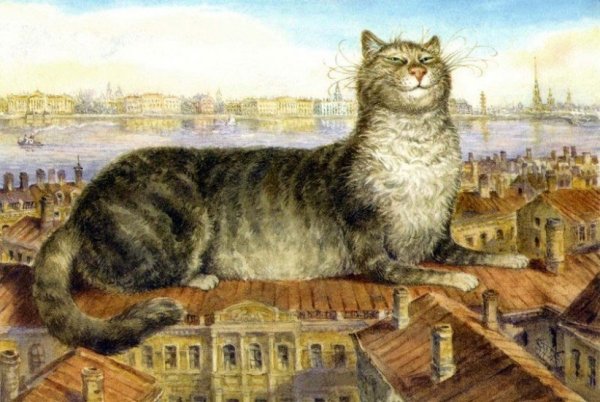 Коты Петербурга художник Владимир Румянцев