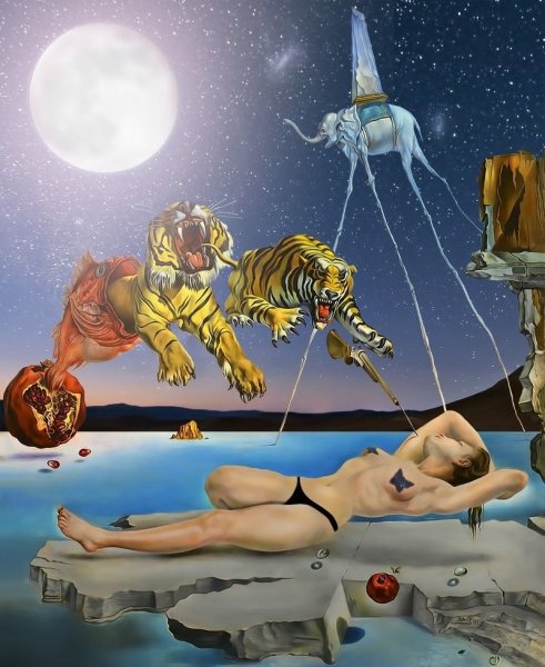 Картина сон в летнюю ночь Сальвадора дали