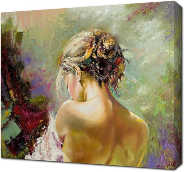Картина девушка со спины красками