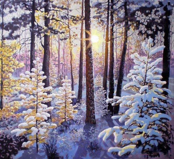 Зимний лес Юшкевич Виктор