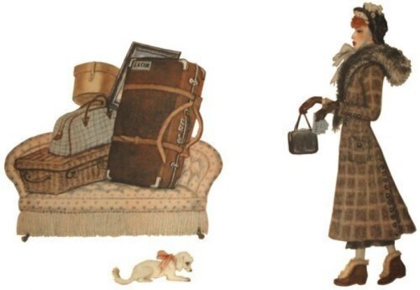 Корзина картонка и маленькая собачонка