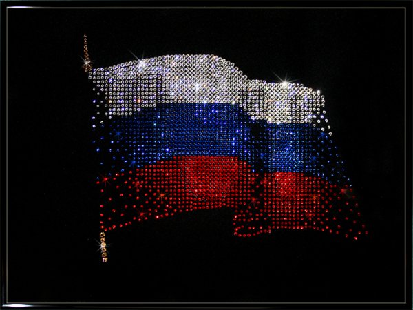 Картина Swarovski "флаг РФ"