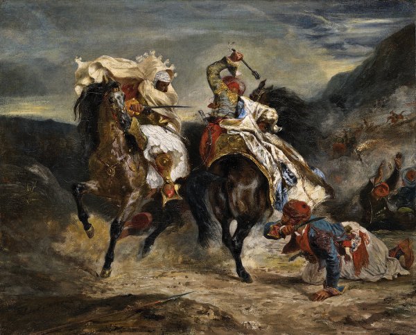 Эжен Делакруа поединок гяура с Хассаном, 1835