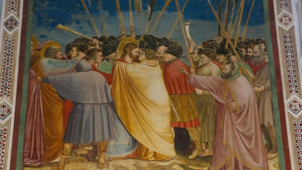 Автор фрески поцелуй Иуды