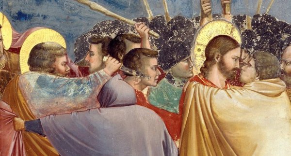 Поцелуй Иуды картина Караваджо