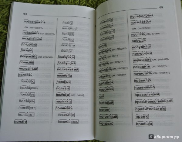 Разбор слова по составу словарь