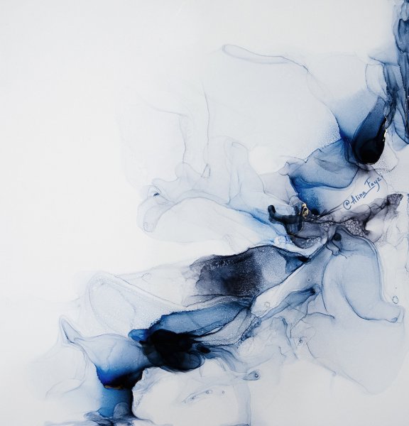 Алкогольные чернила на холсте