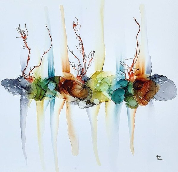 Alcohol Ink Art цветы