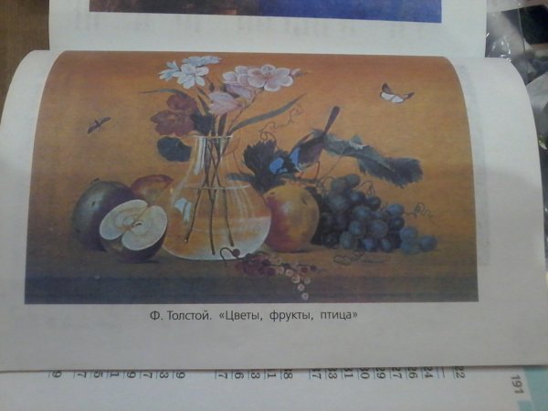 Сочинение по картине цветы фрукты птица