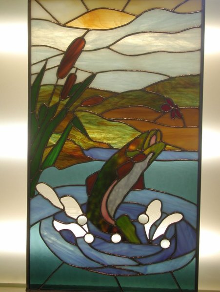 Витраж Тиффани из морских стеклышек