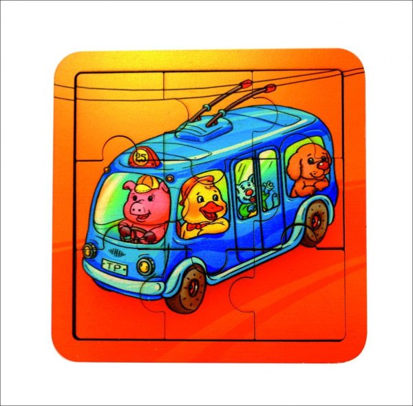 Пазлы детский троллейбус