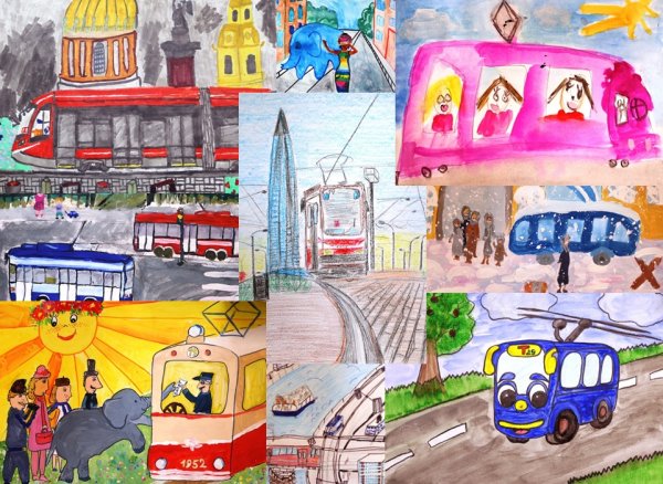 Рисунок троллейбус для детей на конкурс