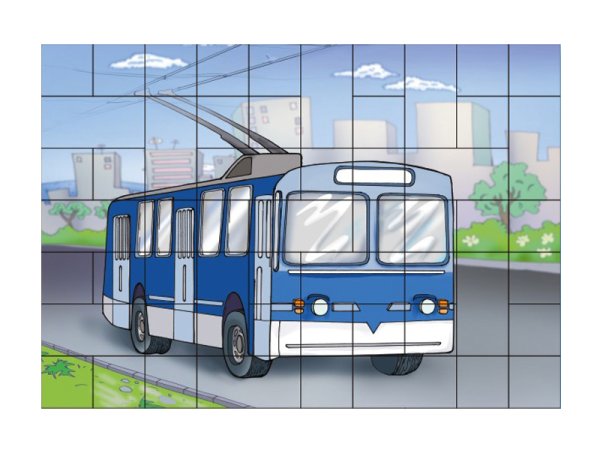 Пазлы для детей троллейбус