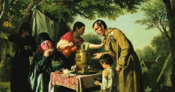 Чаепитие в Мытищах" Василий Перов. 1862.