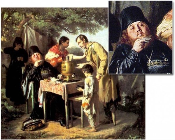 Василий Григорьевич Перов чаепитие в Мытищах