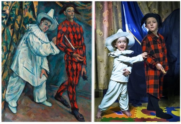 Поль Сезанн Пьеро и Арлекин