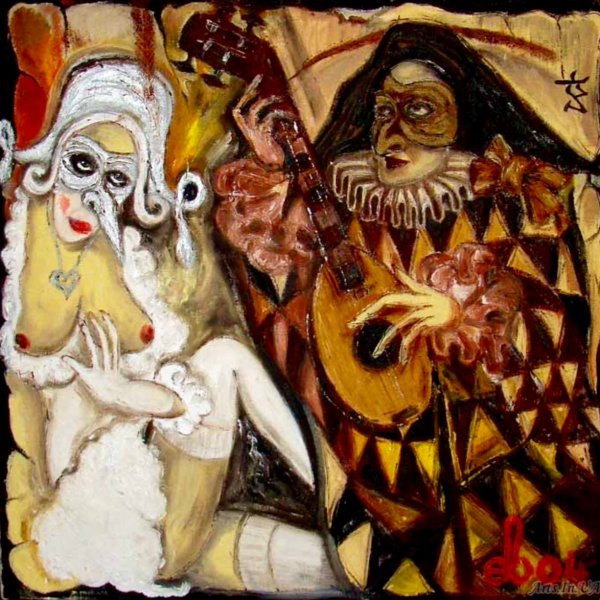 Арлекин и Пьеро Коломбина в живописи