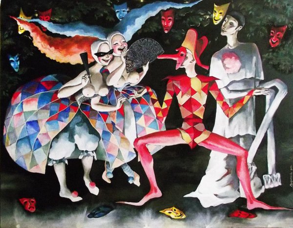 Арлекин Пьеро и Коломбина