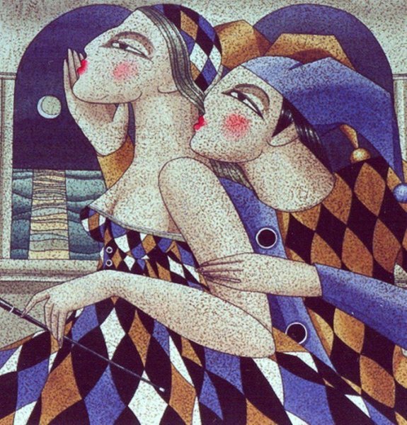 Коломбина Пьеро Арлекин портрет