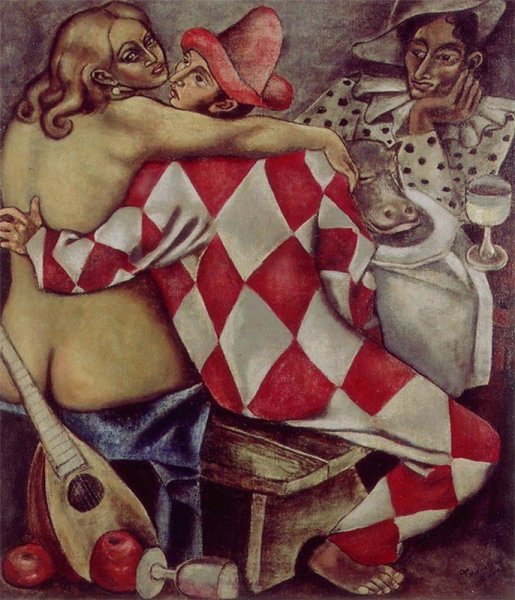 Арлекин и Пьеро Коломбина в живописи