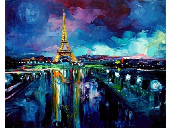 Париж Эйфелева башня живопись