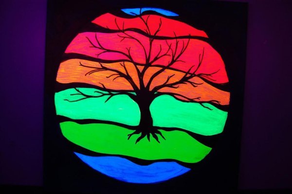 Картины флуоресцентными красками акриловыми