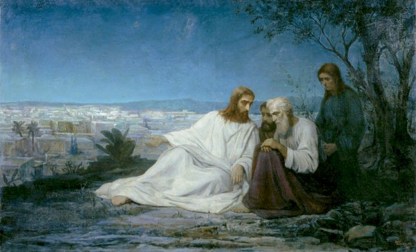 Иисус с учениками на горе Елеонской
