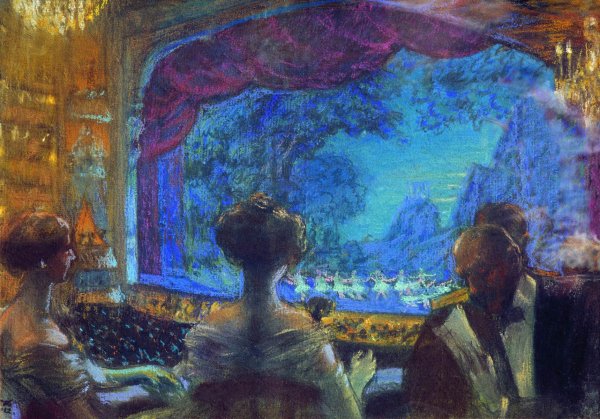 Борис Кустодиев в ложе