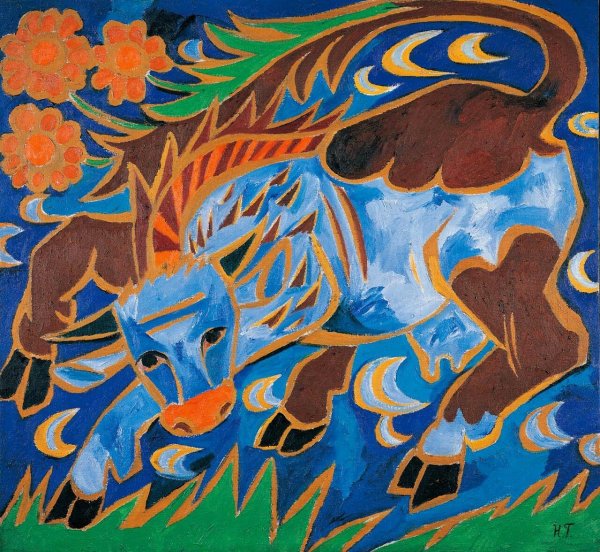 Наталия Гончарова. Синяя корова. 1911