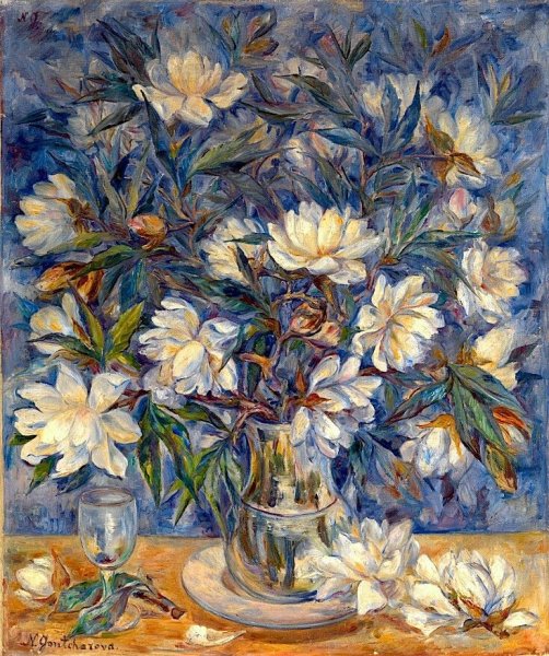 Гончарова (1881 - 1962). "Натюрморт с магнолиями".