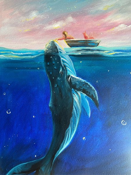 Кит картина маслом