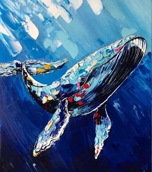 Картины мастихином кит