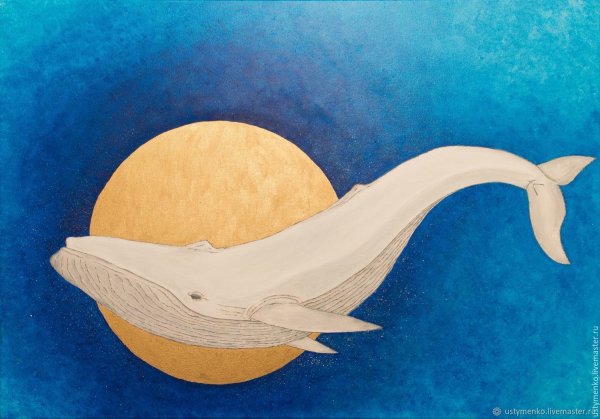 Кит маслом на холсте