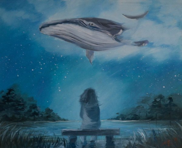 Кит и человек арт