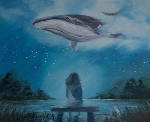 Кит и человек арт