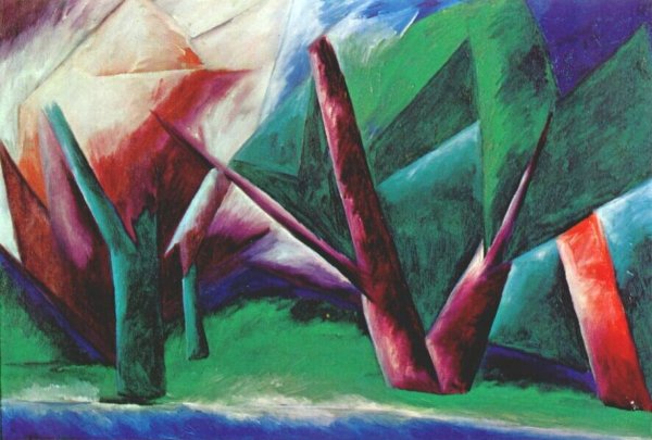 Лес. Красно-зеленое Наталья Сергеевна Гончарова 1914