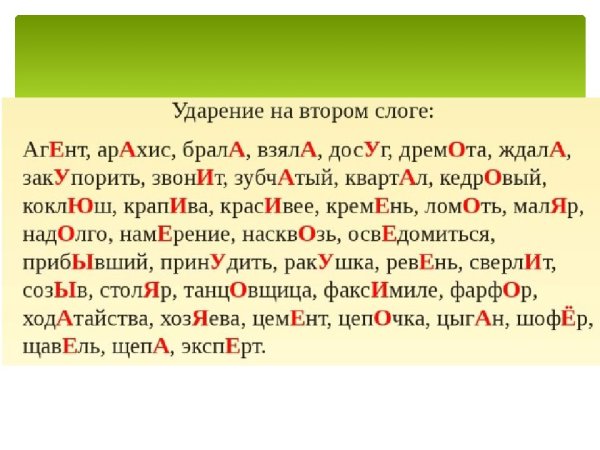 Расставьте ударение