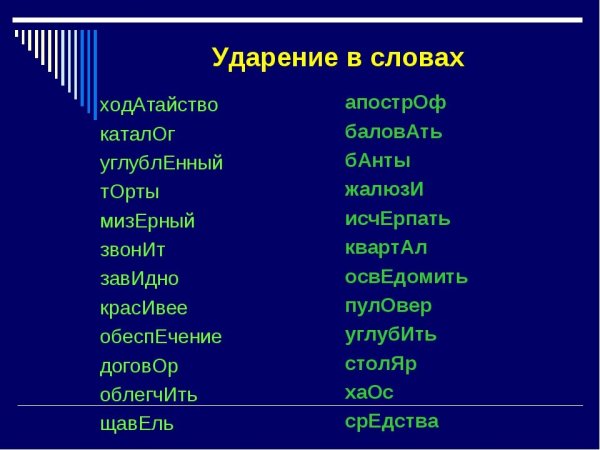 Ударение на первый слог