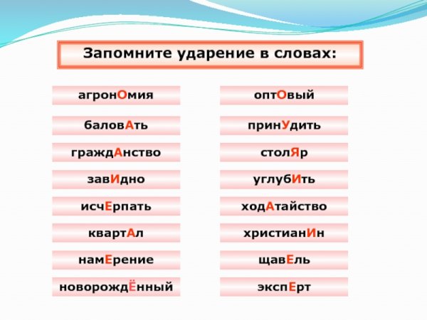 Ударения в словах