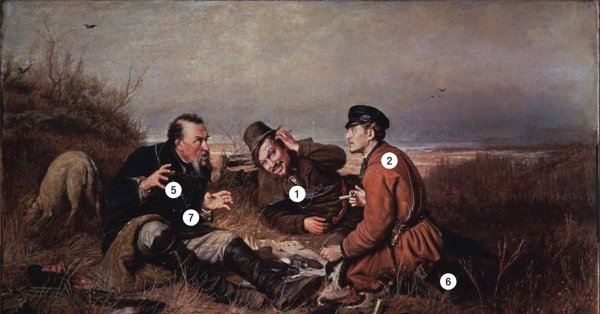 Охотники на привале Василия Перова